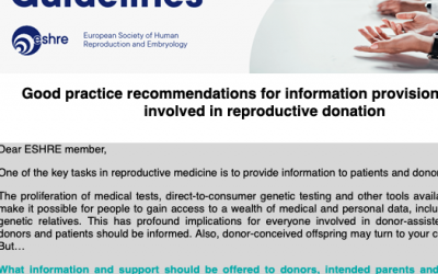 Position paper of ESHRE on „Good practice recommendation for information provision for those involved in reproductive donation“